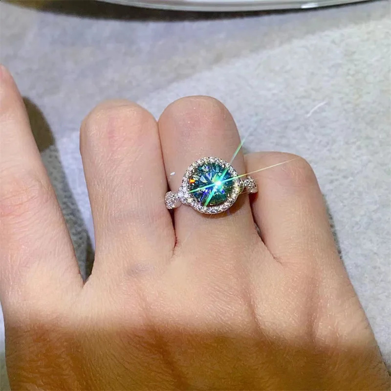 y Platinum Solid PT950 Womens Ring Diamond Banquet Proposal 2 Mint Green 260625 - view 6
