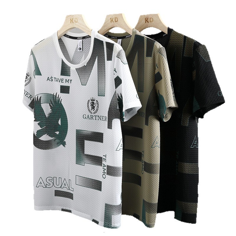 Summer Men's Short-Sleeve Ice Silk T-Shirt 2026 New Loose Fit Versatile Youth Trend Breathable Cool Feeling Tee - view 6