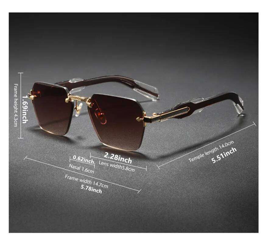 2025New Man Woman Sun Glasses High Quality Rimless Sunnies Fashion Versatile Outdoor Trend Eyewear Cycling Sports Shades 26Y0626 - view 7