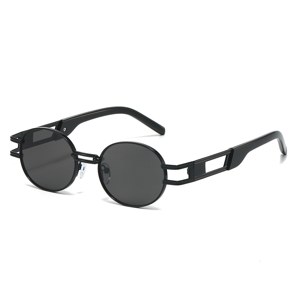 New Retro Small-Frame Fashion Sunglasses, Metal Trendy Versatile Sunshade And Sunscreen Glasses - view 3