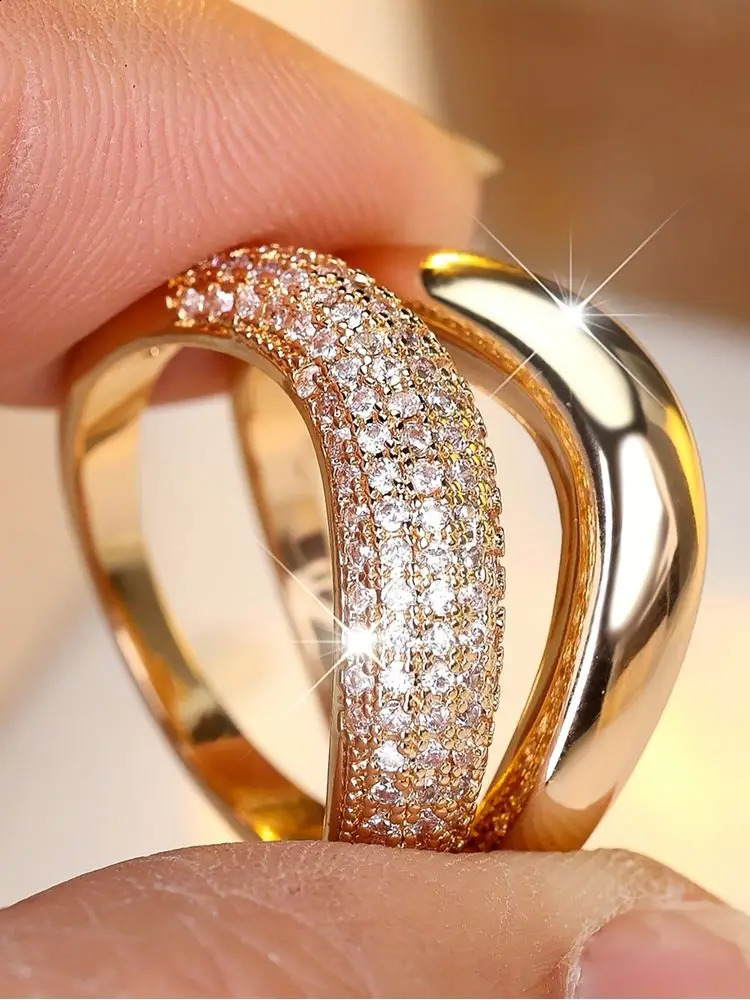 925 Sterling Silver Zircon Wave Shape Ring For Women Daily Wear Outfit Anniversary Engagement Party High Quality Fine Jewelry260624 - view 4