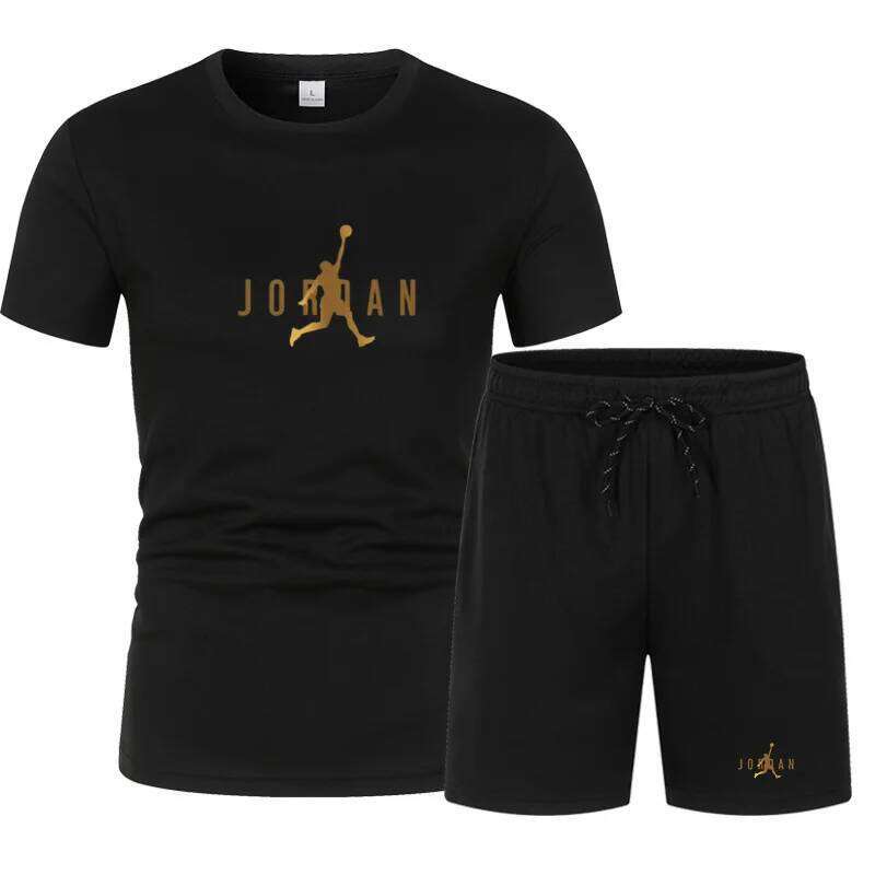 Summer casual fashion, men's quick drying summer sports set, breathable mesh short sleeved T-shirt shor 26Y0626 - view 1