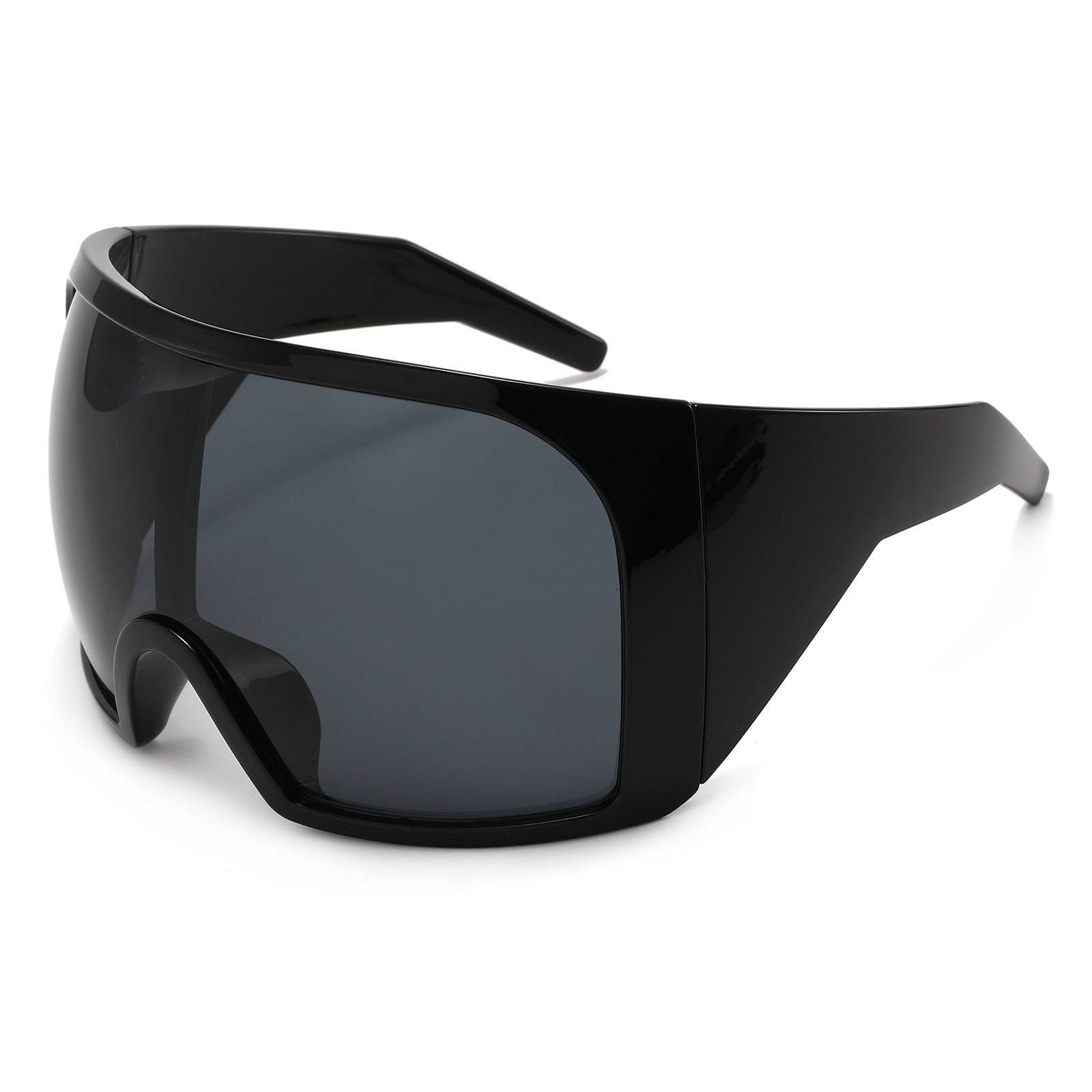New European And American Large-Frame One-Piece With A Futuristic Tech Feel, Integrated Punk Protective Fashion Sunglasses For Women - view 1