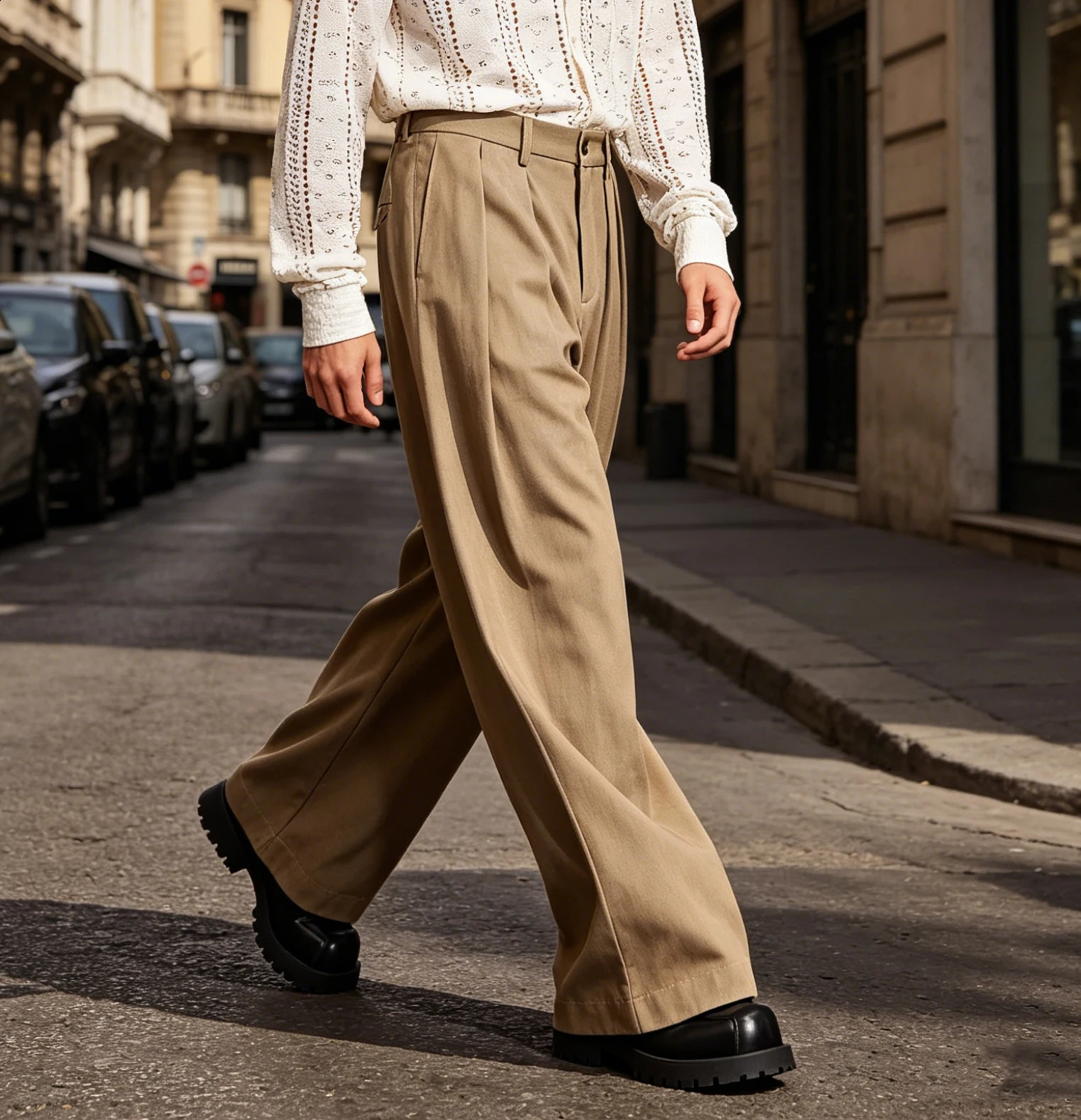 Mens Loose Khaki Pants Straight Leg Trousers High Waist Pleated Lightweight Breathable Cool Summer Casual For Beach Vacation 260625 - view 4