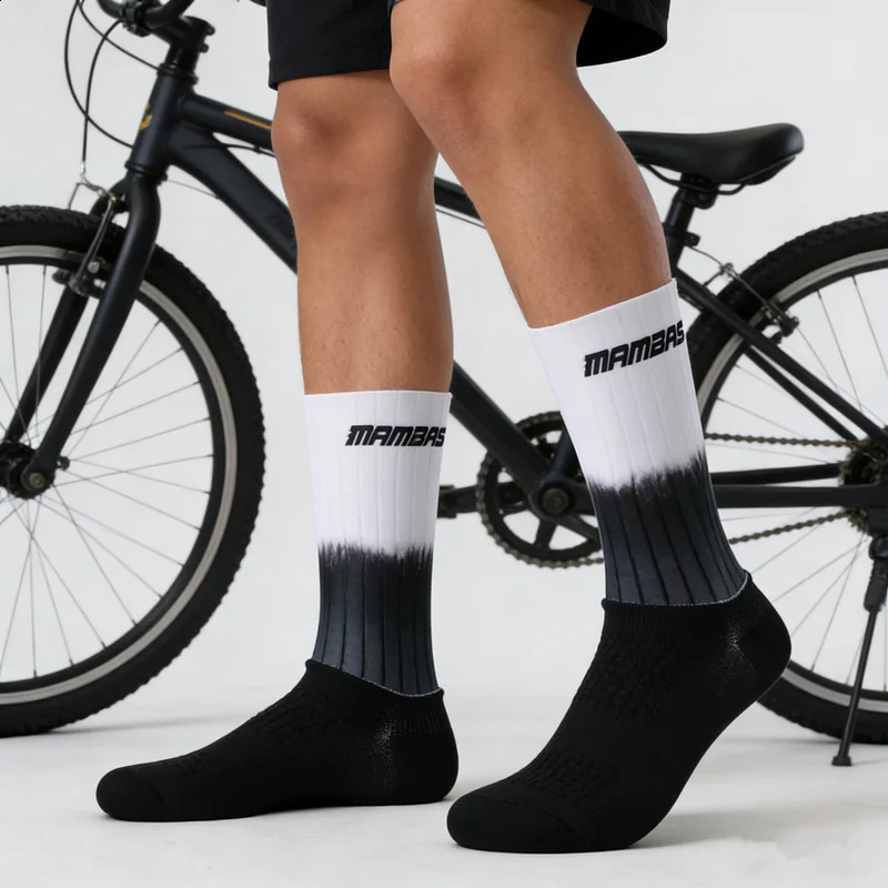 Anti Slip Silicone Summer Aero Socks Whiteline Cycling Men Bicycle Sport Running Bike Calcetines 260622 - view 4