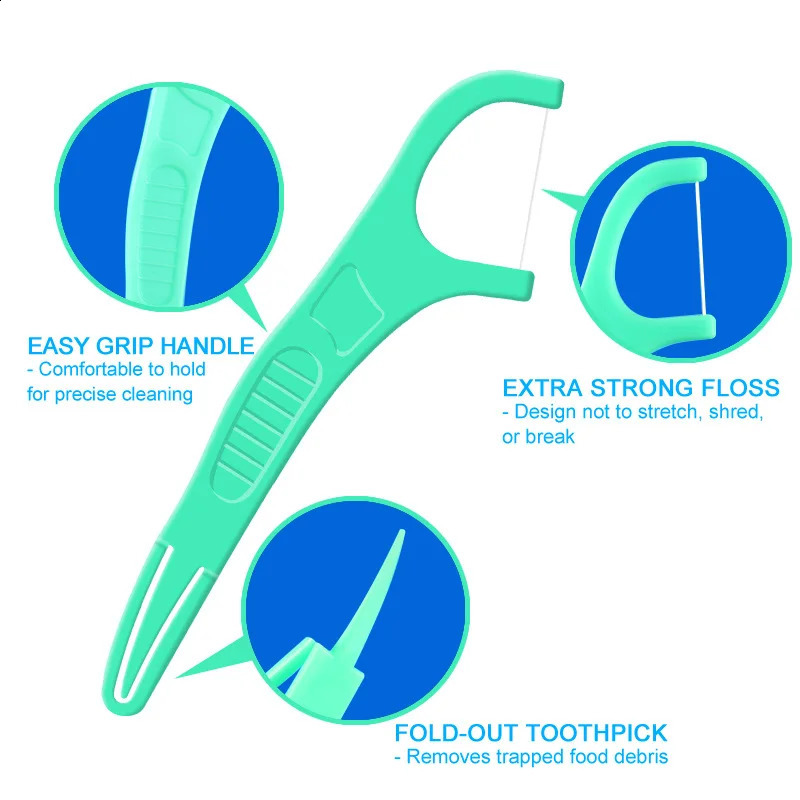 100pcs Mint Flavor Dental Floss Safe HighGrade Toothpick Stick Picks Plastic Toothpicks Ultrathin Peppermint Teeth 260626 - view 3