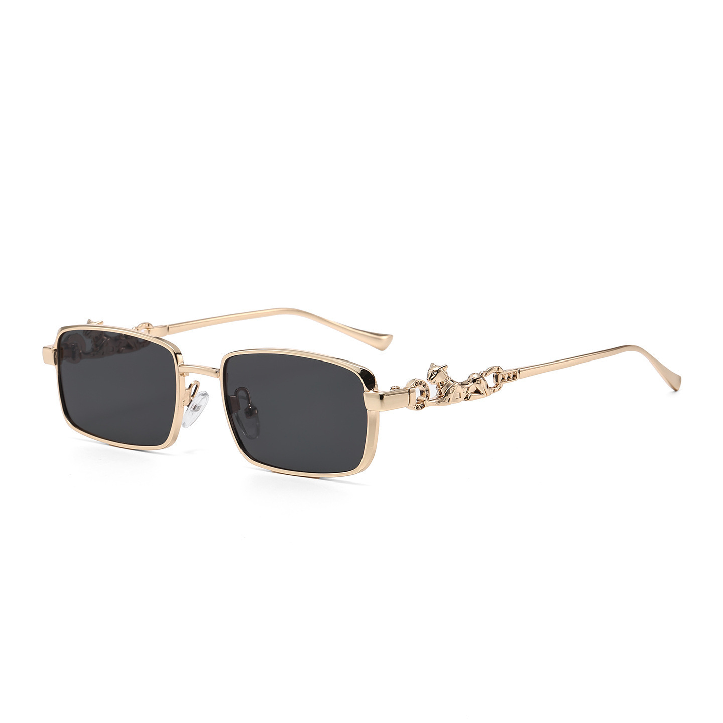 2026 New Square Fashion European And American Style Unique Ins Internet Celebrity Leopard Print Metal Export Sunglasses - view 1