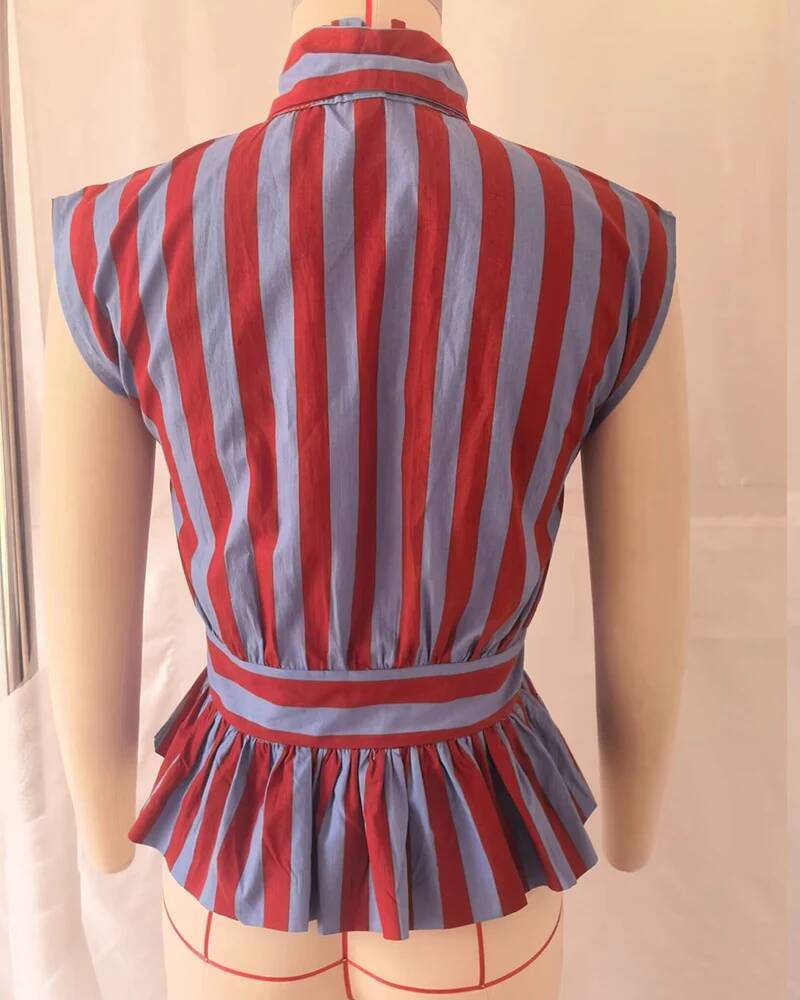 Women's 2026 New Spring Summer Bowknot Sleeveless Striped For Women Casual Chic Personality Female Shirt Sleeveless Top Sexy Suspenders striped s - view 7