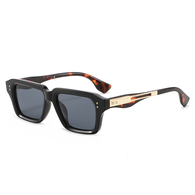 20 New Fashionable Rivet Square Frame Sunglasses Men, High-End Sun Protection Glasses For Driving In - view 1