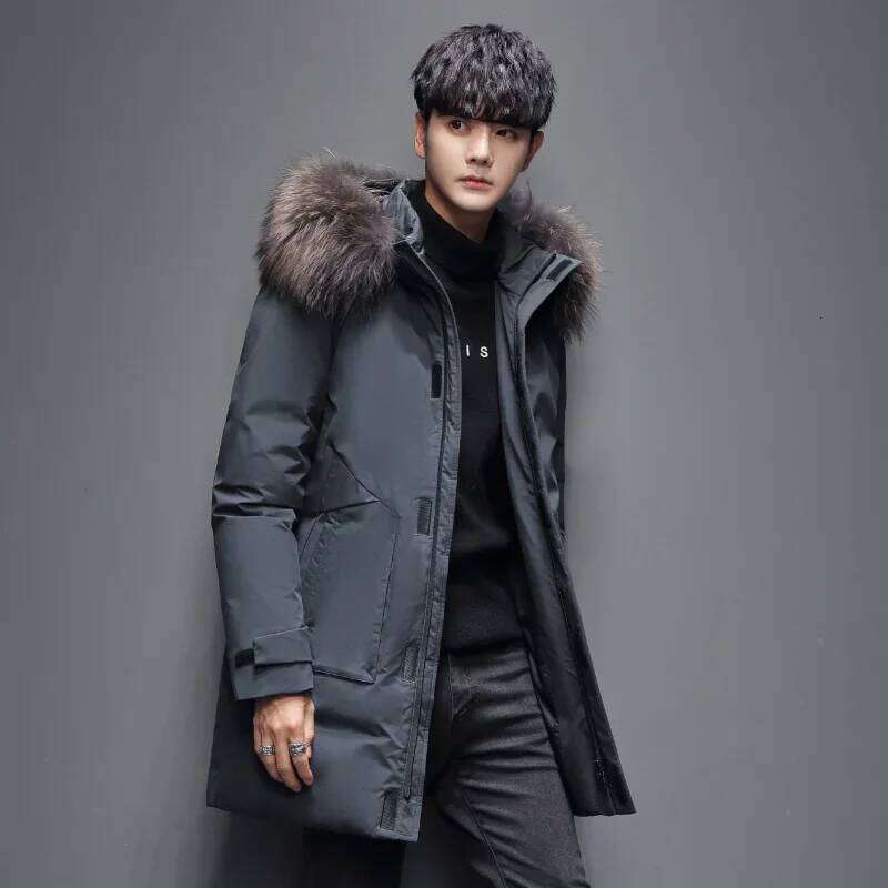 Winter Windproof Fleece Lined Gender Neutral Style Climbing Outdoor Down Fur Collar Waterproof Comfortable Warm Jacket W260626 - view 7