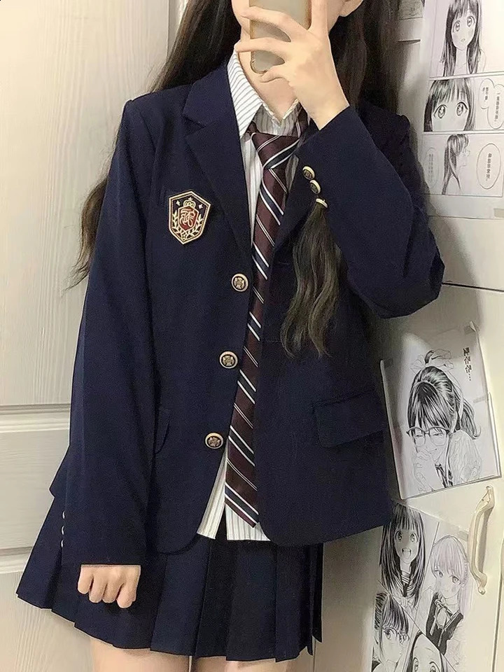 Japanese Jk Uniform Blazers Women Harajuku Epaulet Sweet Preppy Fashion Suit Jacket Fall Student Casual Button 3D Decorate Coats 260626 - view 6