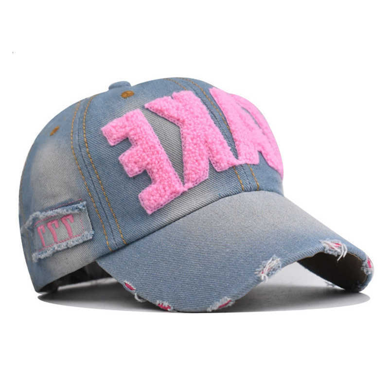 Denim Baseball TAKE Patch Blue Washed Distressed Raw Hem Dad Hats Lightweight Adjustable Sun Hat For Women Men M260626