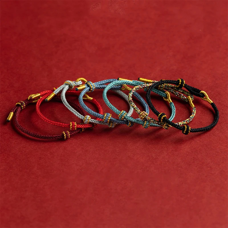 24cm Hand Woven Size Adjust DIY Red String Bracelets Adult Child Vintage Lucky Rope Bracelet Bangles Gift For Friends 260617 - view 7