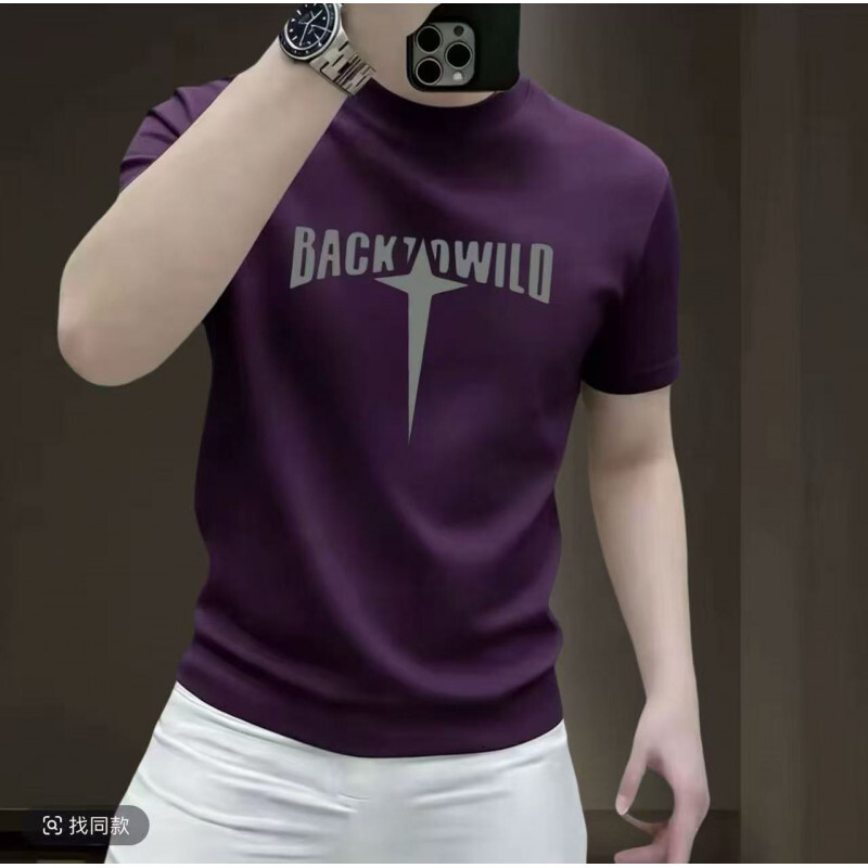 Short Sleeve T-Shirt For Men, Summer Design, Round Neck, Versatile Half-Sleeve Top, Heavyweight Pure Cotton