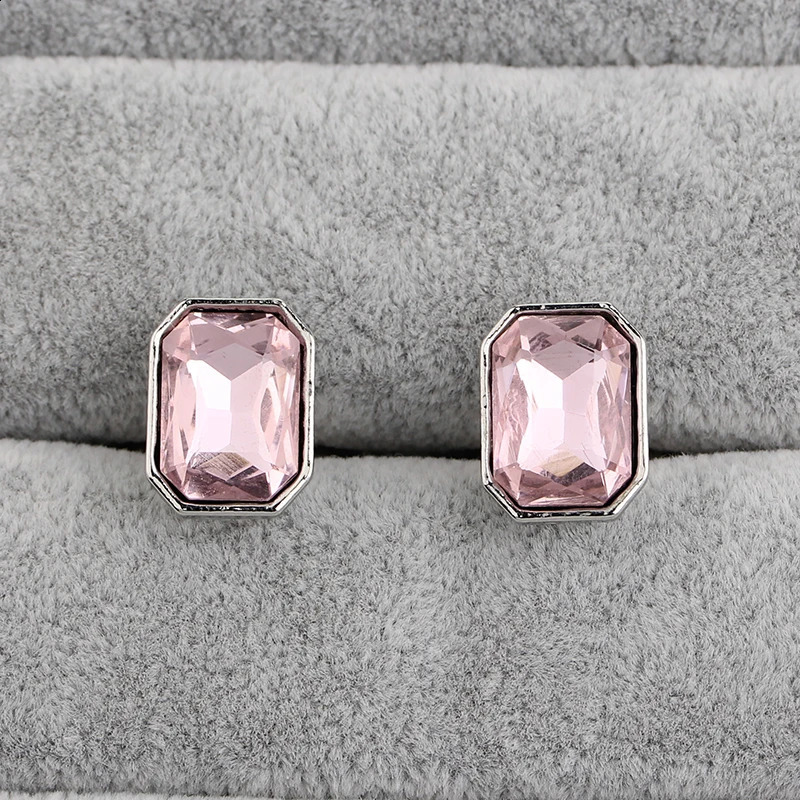 Blue Pink Purple Green Brown Colors Mens Crystal Oblong Cufflinks Elegant Fashion Accessory for Formal Wear 260626 - view 1