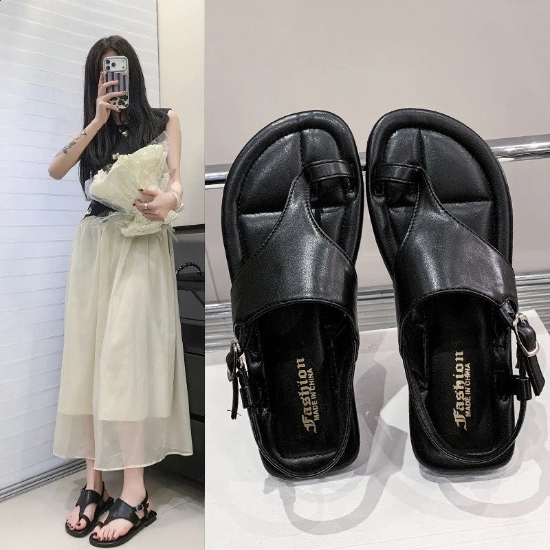 Summer Fashion Women Thong Flat Sandals Ankle Buckle NonSlip Soft Sole Open Toe Daily Beach Outdoor Casual Walking Shoes 260626 - view 3