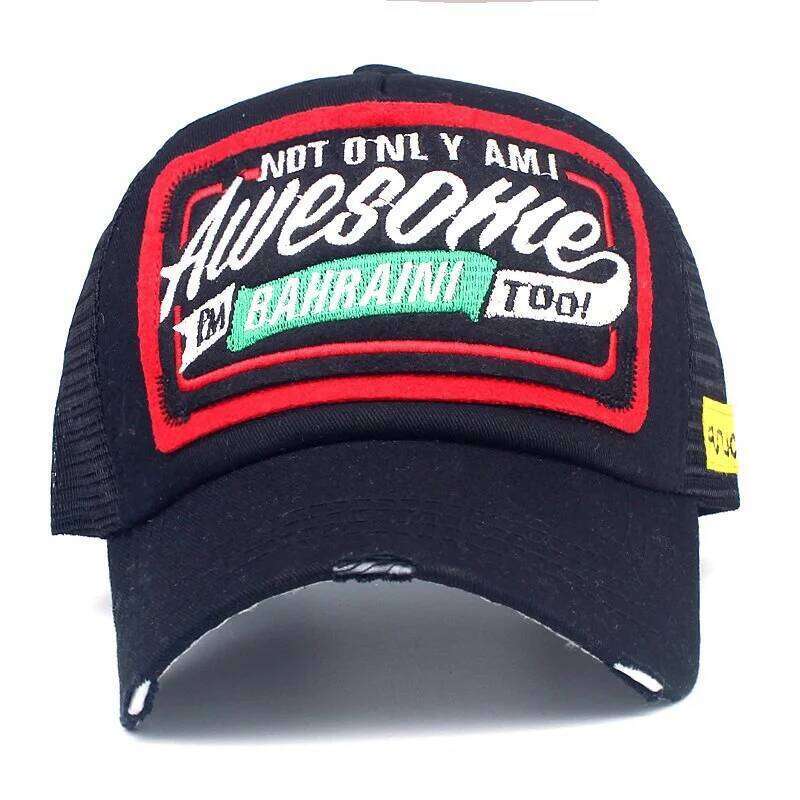 Spring And Summer New Embroidery Letter Awesome Women's Baseball Mesh Hat Men's Outdoor Sunscreen Cap W260626 - view 5
