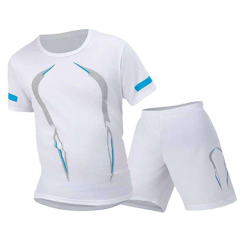 2 Piece Four Seasons Men's Short Sleeve Set Printed Quick Drying T-shirt for Youth Sports Fitness Running Comfortable and Casual 26Y0626 - view 6