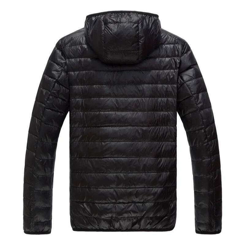 Gray Men's Hooded Jacket,Zipper Control Winter Jacket,Fashion Hot Sale Asian Size M-5XL Thin Lightweight Parker Coat W260626 - view 3