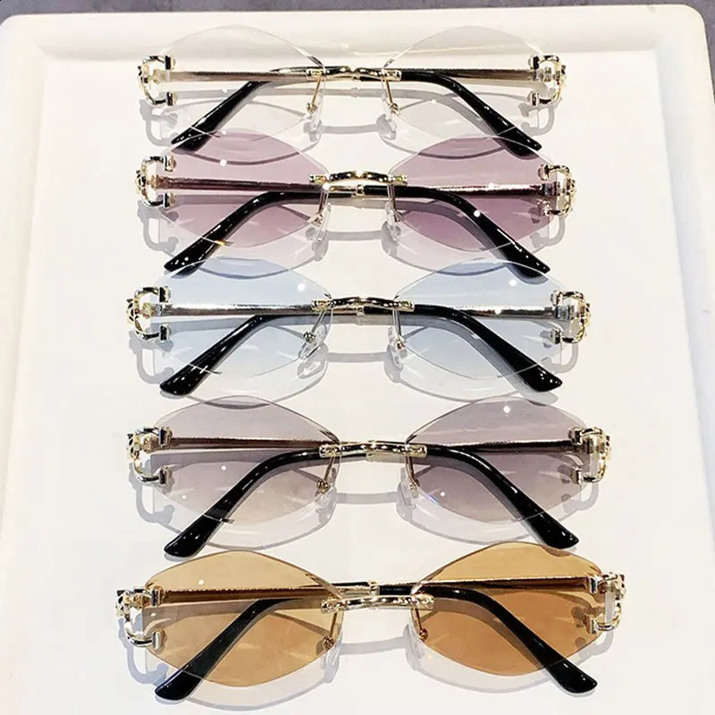 Change Color Sunglasses 2026 Women Ins Hipster Irregular Rimless Glasses Metal Rhombus Outdoor Pochromism Sun Glasses 260626 - view 5
