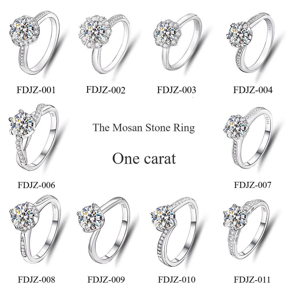 Wholesale Custom Mossanite Jewelry 1ct Silver 925 Engagement Wedding Rings Lab Grown Diamond Promise Women Ring - view 5
