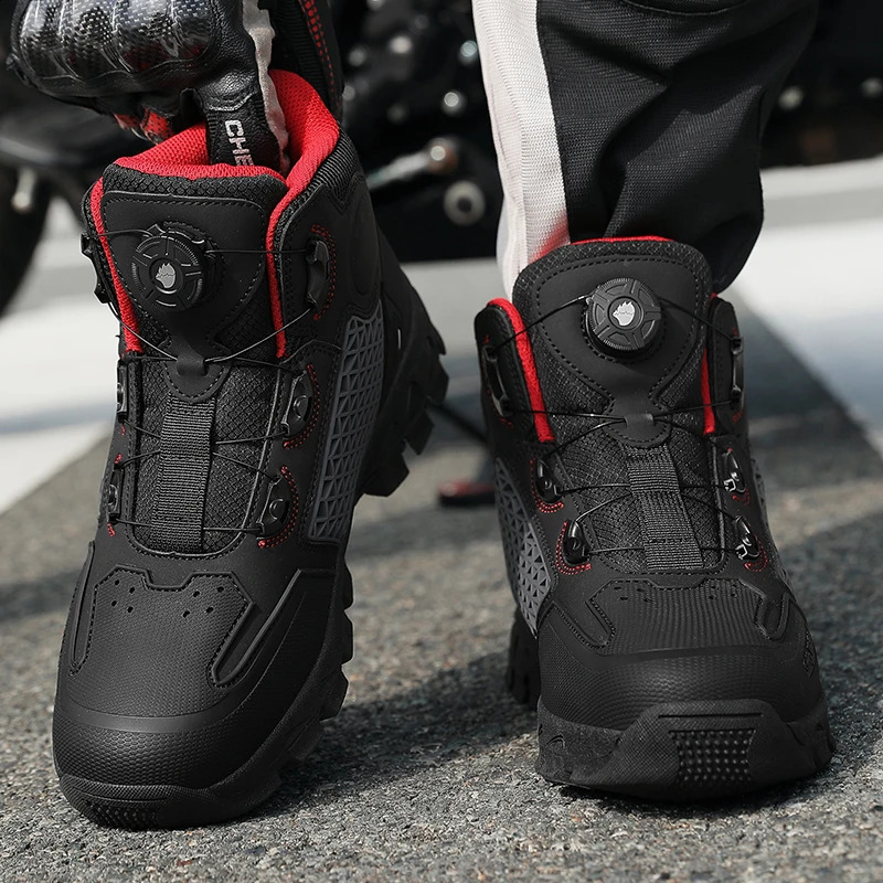 Lexsan Motorcycle Boots Men Leather Motos Breathable Anti Slip Wearresistant Riders Motorbike Racing Ankle Length Shoes 260626 - view 6