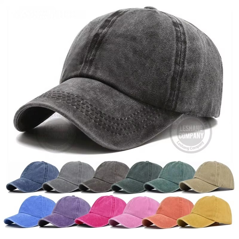 Washed Vintage Distressed Adjustable Plain Cotton Custom Embroidery Logo Baseball Caps Unstructured Dad Hats Adults Sporty Satin - view 3