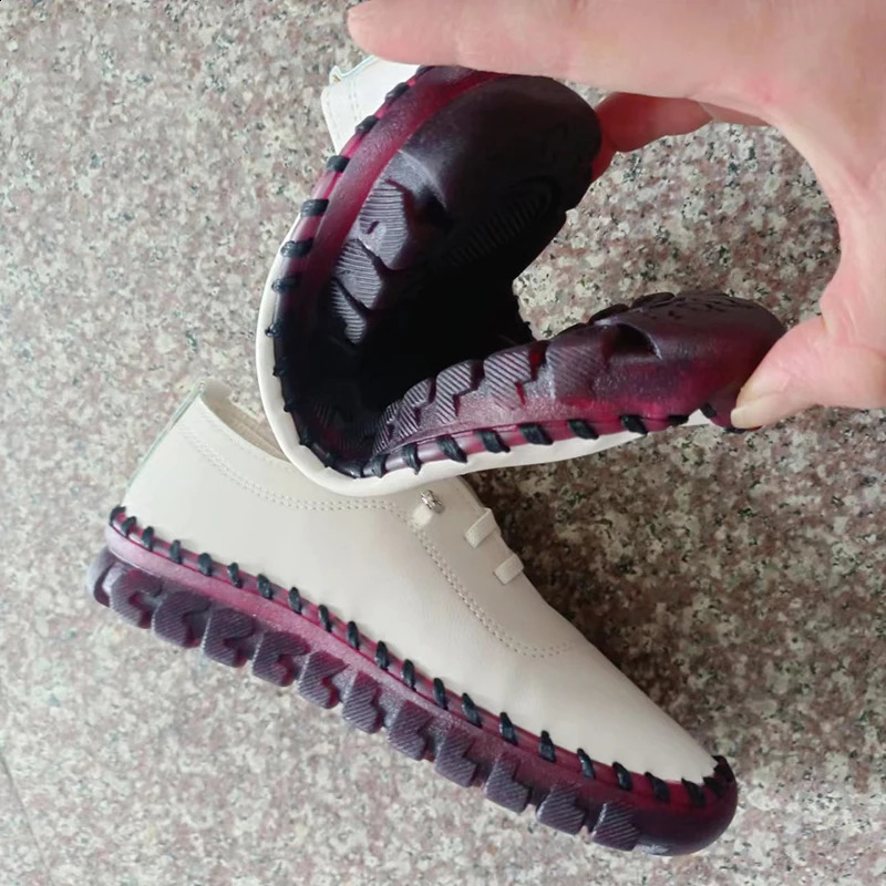 Sneakers Women Shoes Loafers Lace Up Leather Flat Spring Casual comfortable Mom Shoe Mujer Zapatos Chaussure Femme 260626 - view 5