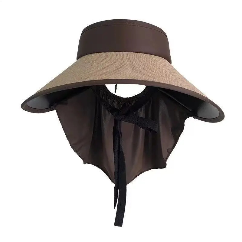 Summer Womens Big Brim Vinyl Empty Top Hat Foldable Riding Sun Hat Removable Sunscreen Hat 260625 - view 5