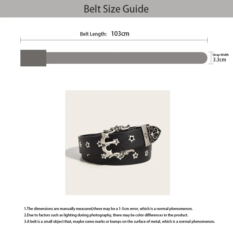 Star Eye Rivet Studded Belt For Men and woman Gothic Pin Buckle Fashion Casual Punk Pu Leather Waistband Y2K Hip Hop Jeans Belt 260626 - view 6