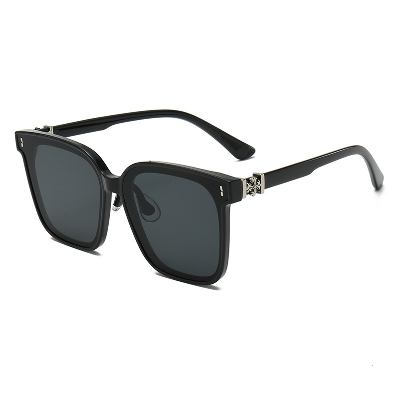 Ladies' Designer Boxy Black Sunglasses Niche Luxury Women's Style Suitable For Square And Round Faces High-end Feeling, 2026 UV Resistant Su - view 9