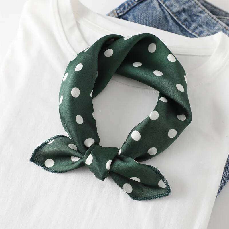 Dot Print Design Luxury Small 50cm Square Women Silk Scarf Handkerchief Hair Band Decorate Scarves Bandana 26Y06226 - view 3