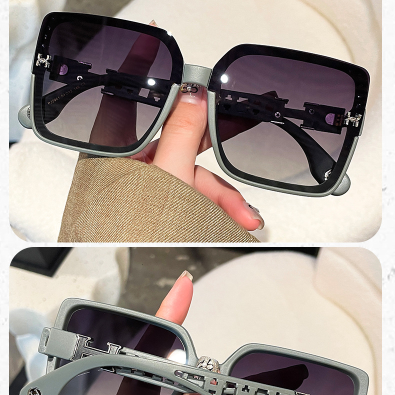 2026 Women's Designer's New Square Frame Personalized Small Trendy Luxurious High End Fashionable Sunglasses With UV Protection And Polarize - view 7