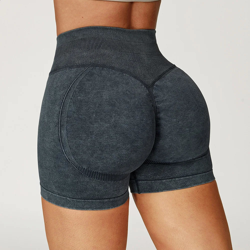 High Waist Yoga Shorts Women Sand Washed Yoga Shorts Workout Shorts Fitness Yoga Lift Butt Fitness Yoga Gym Running Short Pants 260626 - view 3