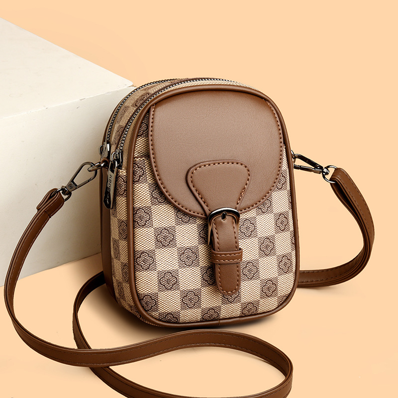 Free Shipping Designer Bag 2026 New Women's Phone Bag, High-End Fashion Print Coin Purse, Vintage Versatile Shoulder Crossbody Handbag - view 1