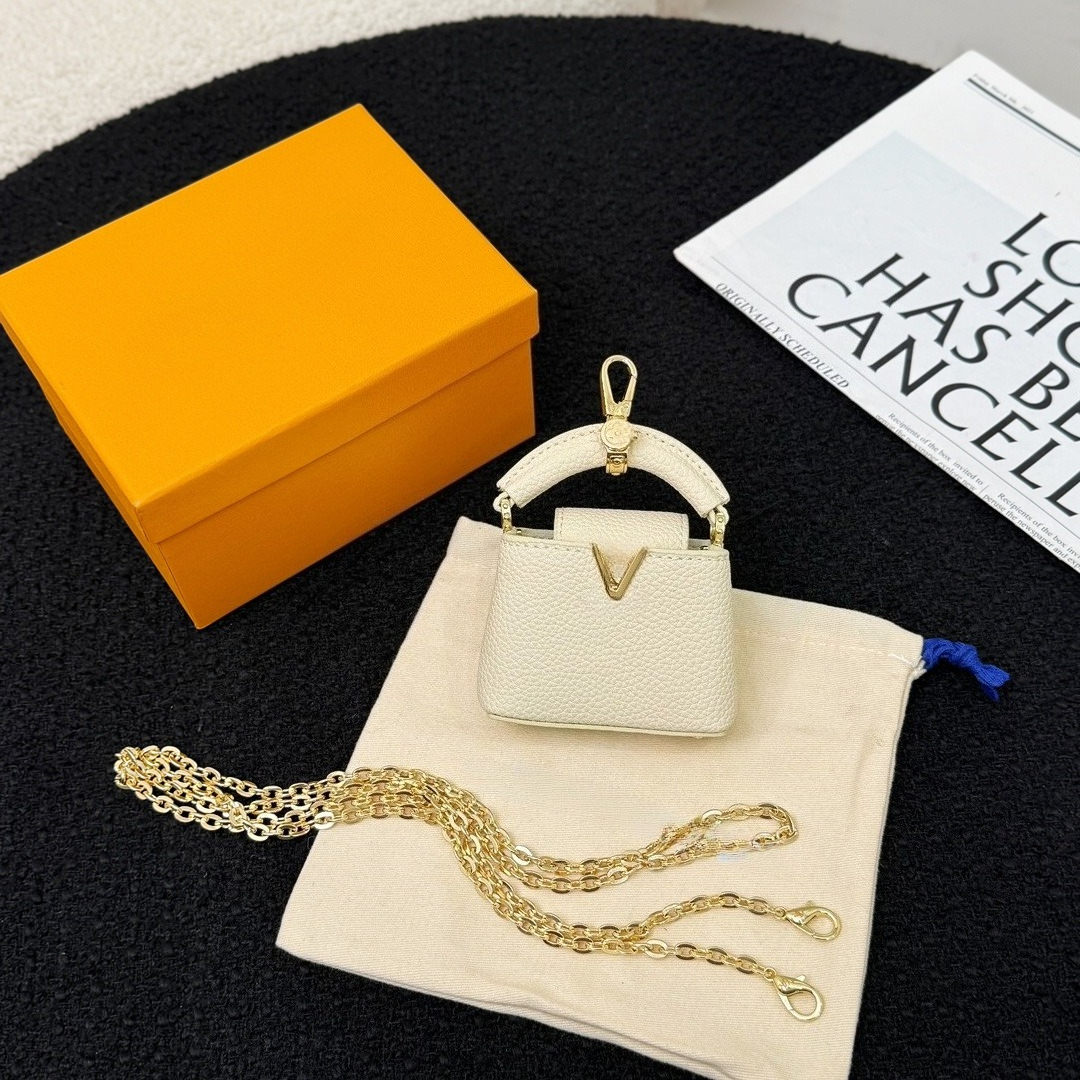 Designer Mini Bag Charm Keychain Leather Mini Crossbody Coin Purse Multi Color Bag Pendant Women Gift Accessories