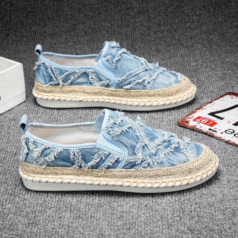 Summer Linen Loafers Men Classic Slip On Causal Shoes Men Espadrilles Canvas Flats Shoes Men Breathable Driving Footwear Male 260626