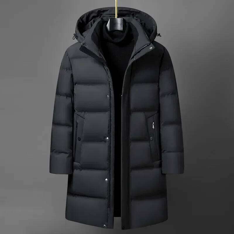 Canada Fashion Winter for Men Coat Parka Men's White Down Jacket Collar Hooded Warm Thick Long Padding M-4XL J260626 - view 3