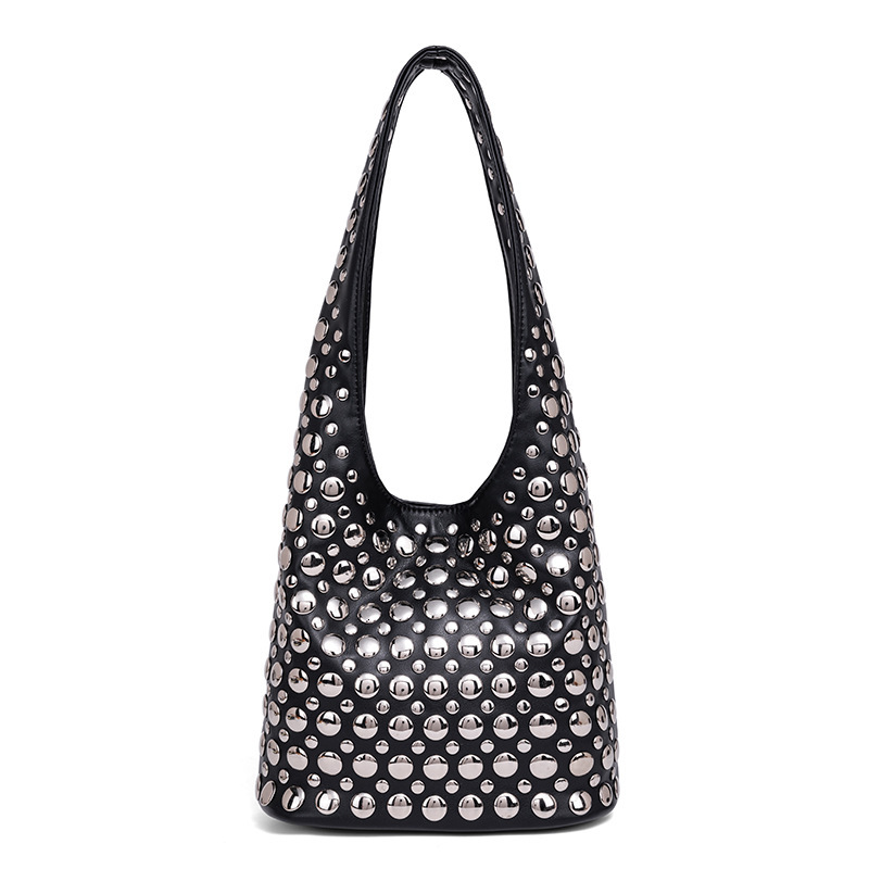 Exclusive Polka Dot Rivet New Fashion Versatile Stylish Large Capacity Tote Bag Underarm Bag Vintage Fashion Underarm bag