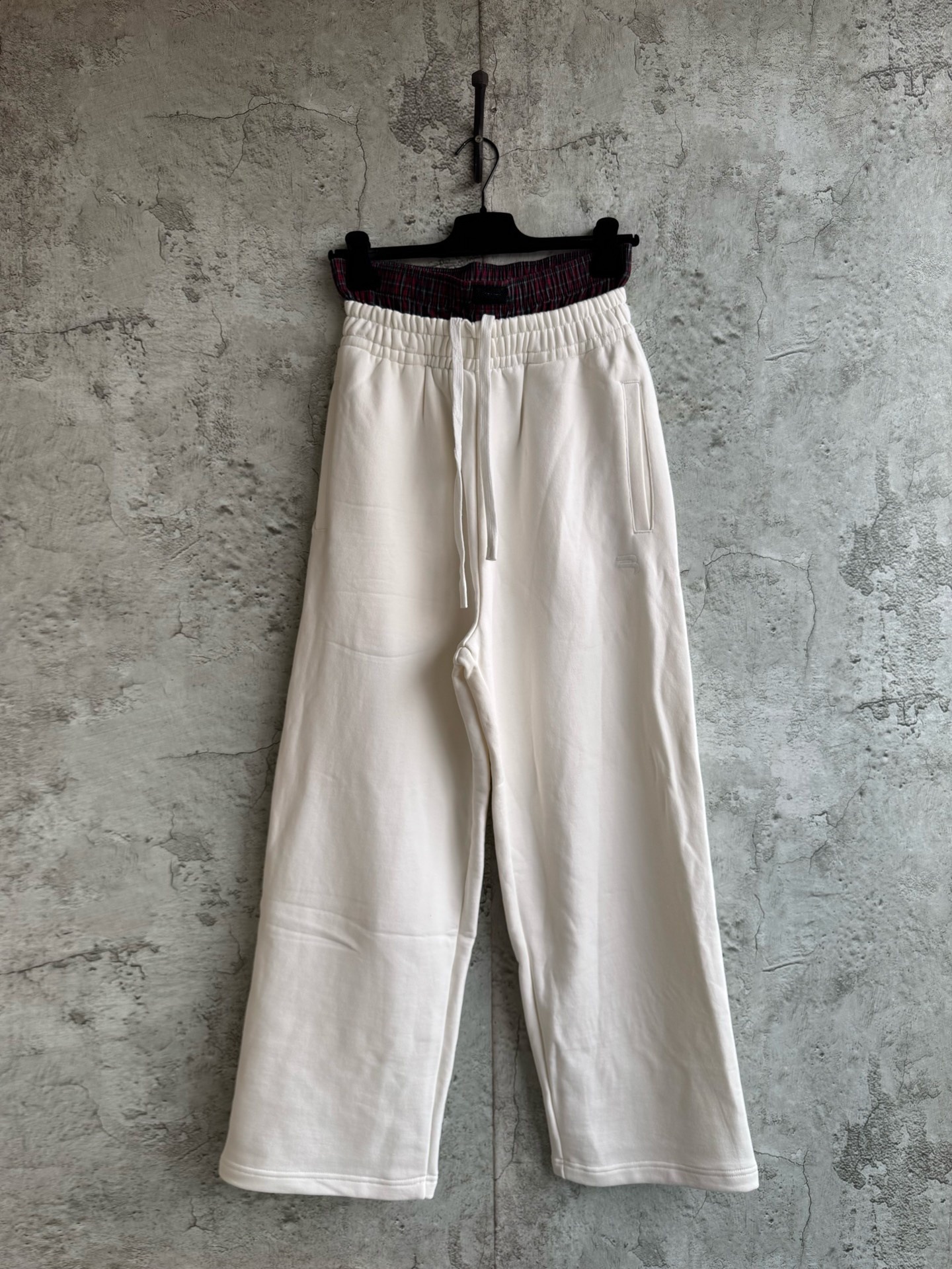 High quality Spring New Two piece in one Checkered Button Splicing Pants with Personalized Casual Wide Legs Ins - view 9