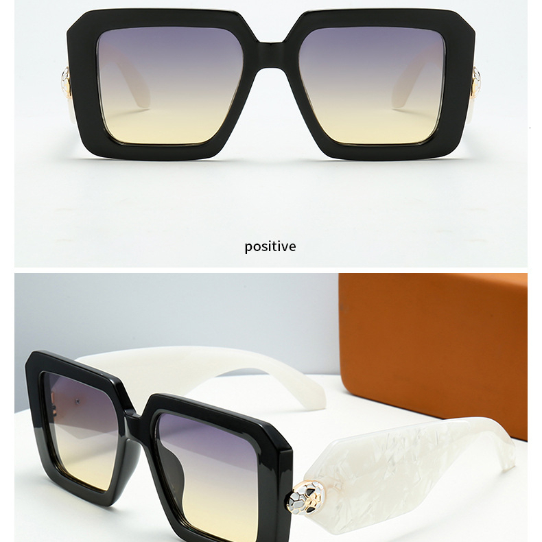 Female Designer's Personalized Street Style Snake Head Wide Leg Sunglasses With Sun Protection Frame European And American Fashion Box Sunglasses - view 8