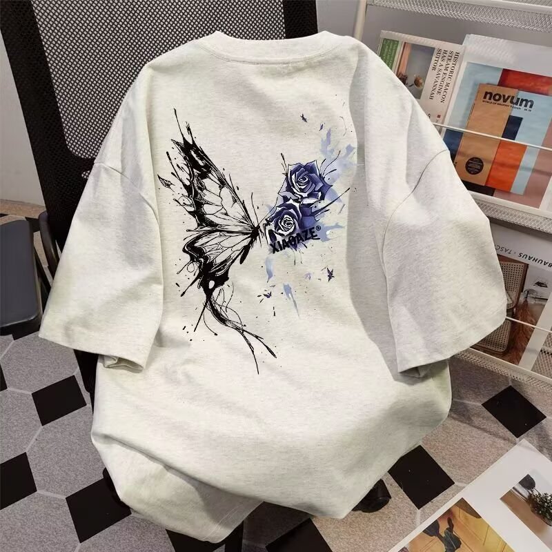 2026 Summer New Round Neck Short Sleeve T-Shirt For Men, Loose Fit, Korean Style, Casual, Versatile, Stylish Top - view 5