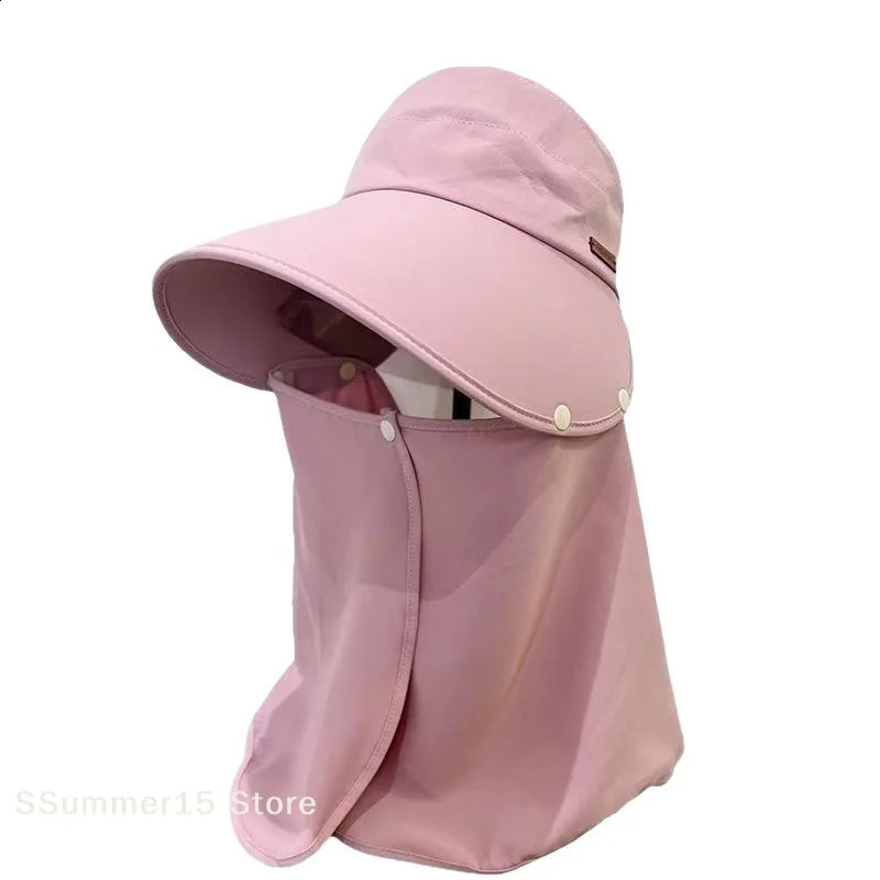 RWomen Sunshade Shawl Cap Detachable Wide-Brimmed Anti-UV Visor Cap Sun Protection Picking Tea Hat Outdoor Riding Hat 260625