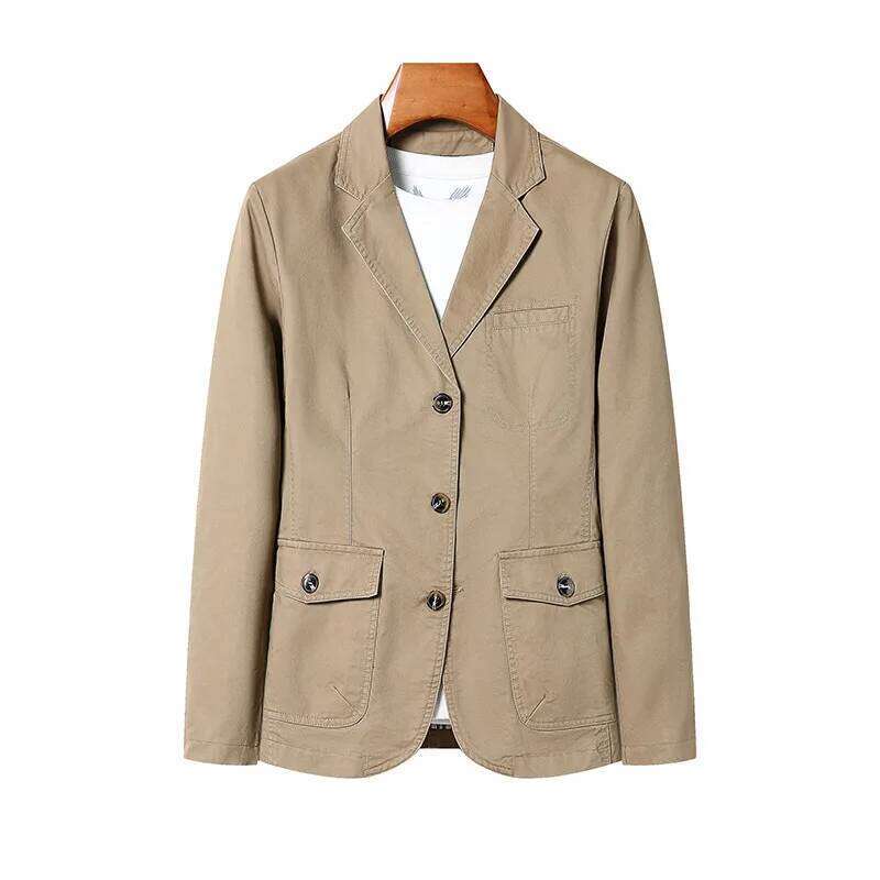 2026 Men's Spring-Autumn New Style Washed Cotton Casual Suit for Business Jacket Men Asian Size 26L0626 - view 1