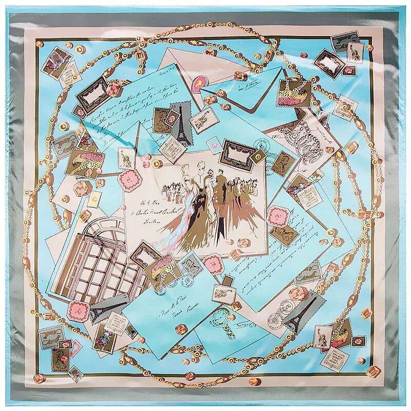 2026 Women Silk Square Scarf Lady Bandana Head Wrap Shawl Satin Foulard Female Large Hijab Neckerchief Scarves Headband 26Y06226 - view 7