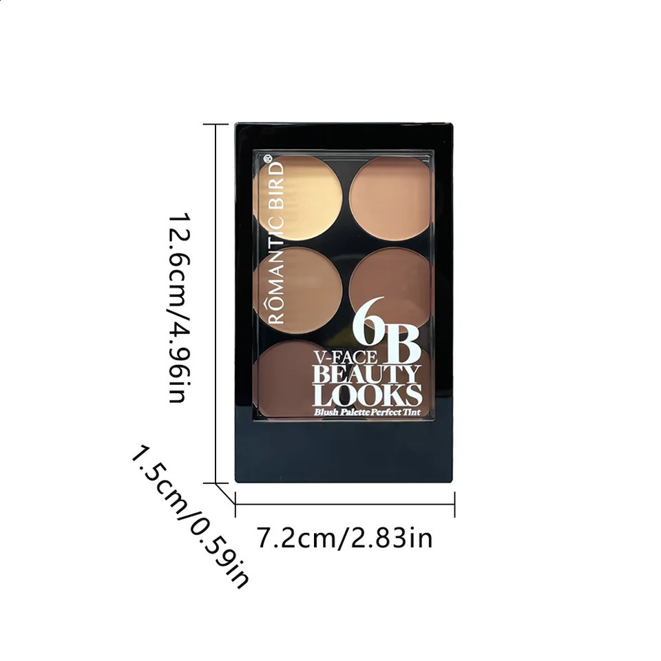 6 Colors Highlight Con Powder Palette Face Shadow Con Powder Makeup Palette With Brush Face Bronzer Color Correcti 260626 - view 6