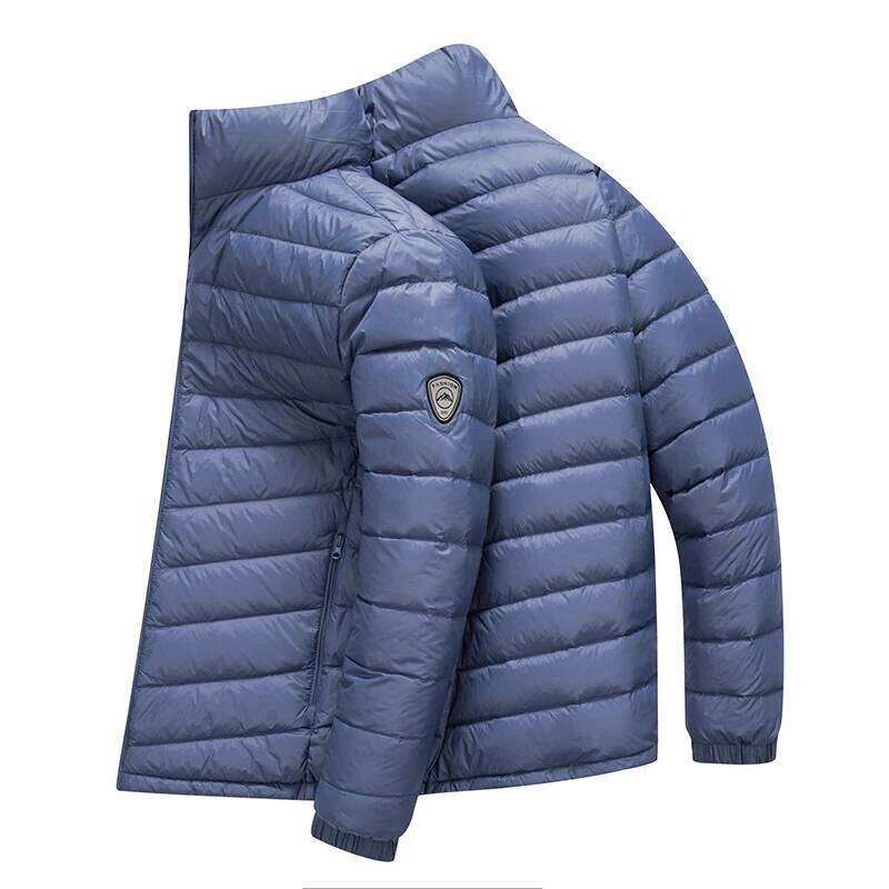 90 white duck men's light warm down jacket with a stand-up collar, fashionable versatile autumn and winter coat J260626 - view 4