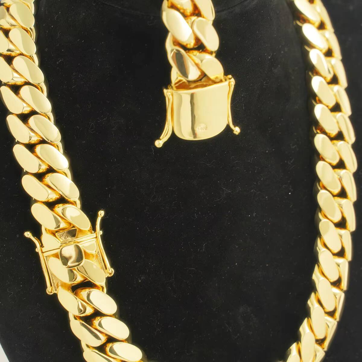 Hip Hop Jewelry Fashion Style Luxury and Heavy Super 18k Gold Necklace Big Ass Chain Miami Cuban Link - view 7