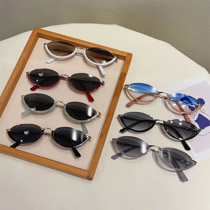 Small Frame y ner Vintage Cat Eye Sunglasses Women For Men Metal Sun Glasses Punk Sexy Ladies Eyeglasses 260626 - view 7