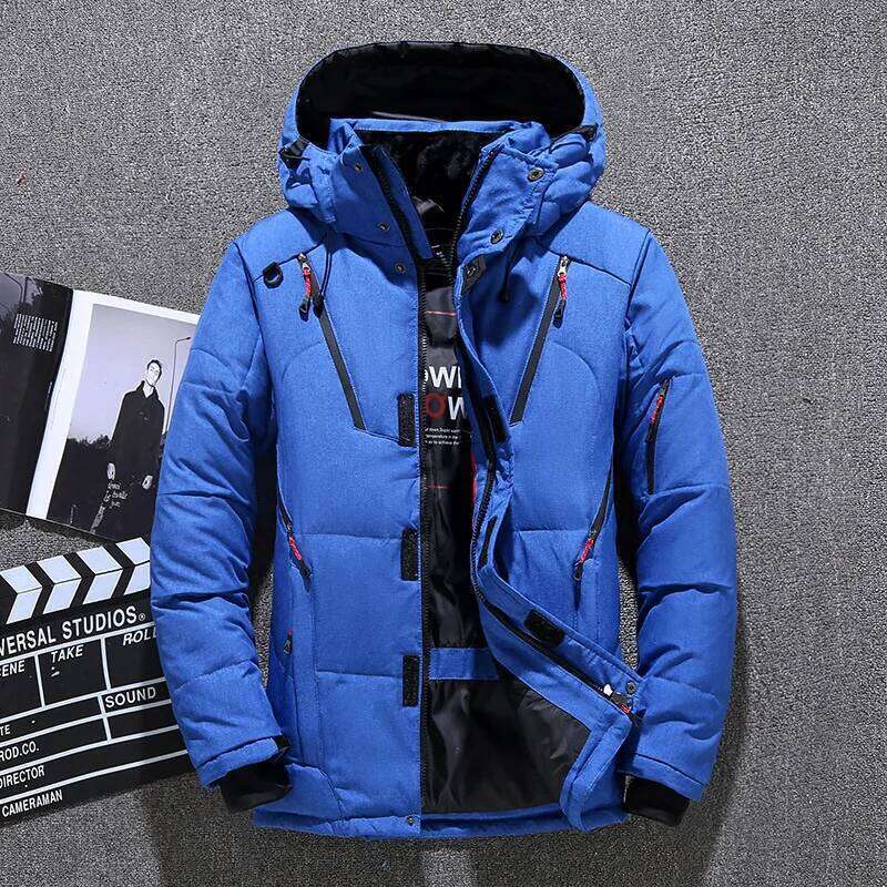 Winter Mens White Duck Down Warm Hooded Thick Slim Fit Puffer Jacket Coat Male Casual High Quality Overcoat Thermal J260626 - view 4